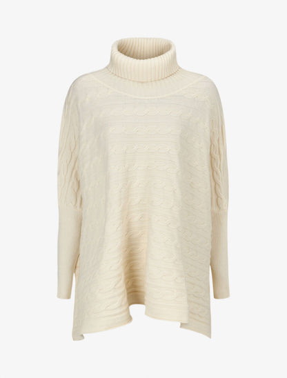 Pull oversize à col roulé - Crème - 4