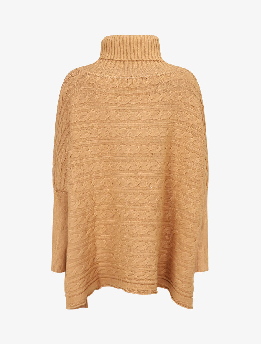 Pull oversize à col roulé - Camel - 2