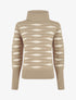 Pull droit col roulé en jacquard graphique - Taupe - 1