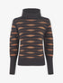 Pull droit col roulé en jacquard graphique - Noir - 1