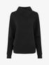 Pull ample côtelé à col montant asymétrique - Noir - 1