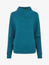 Pull ample côtelé à col montant asymétrique - Bleu canard - 1