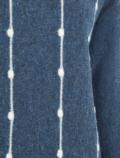 Pull droit à rayures fantaisies - Bleu - 3