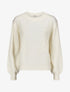 Pull brodé uni - Crème - 1