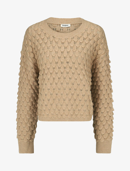 Pull en maille uni texturé - Beige - 5