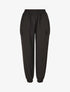 Pantalon fluide uni à bords élastiqués - Noir - 1