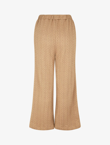 Pantalon fluide uni texturé - Taupe - 2