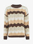 Pull à imprimé zigzag irisé - Marron - 5