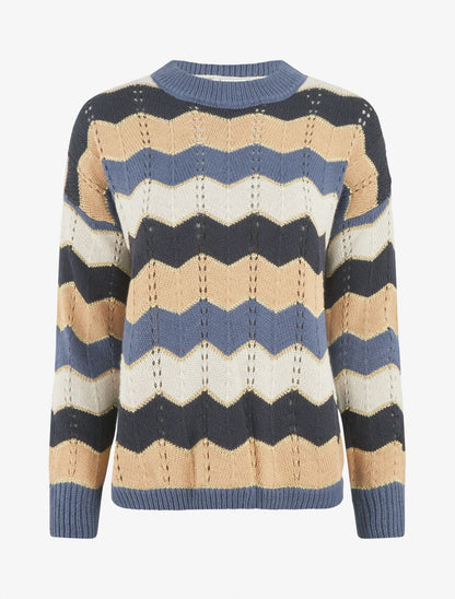 Pull à imprimé zigzag irisé - Bleu - 4