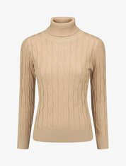 Pull fin à col roulé - Beige - 1