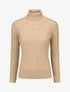 Pull fin à col roulé - Beige - 1