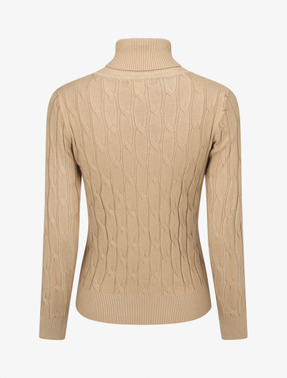 Pull fin à col roulé - Beige - 2
