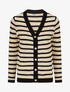 Cardigan boutonné à rayures - Beige - 4