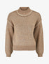Pull uni irisé à col rond - Camel - 1