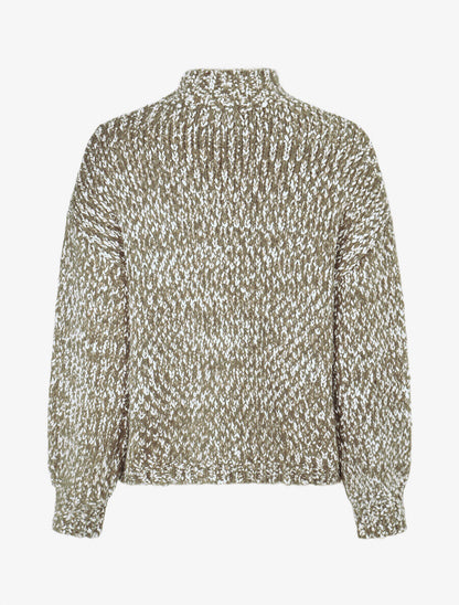 Pull en maille effet moucheté - Kaki - 2