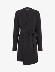 Gilet long côtelé à capuche - Noir - 1