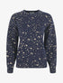 Pull uni à imprimé moucheté irisé - Marine - 1