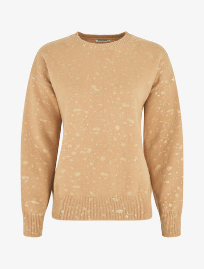 Pull uni à imprimé moucheté irisé - Camel - 4
