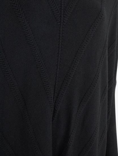 Pull long uni à col roulé - Noir - 3