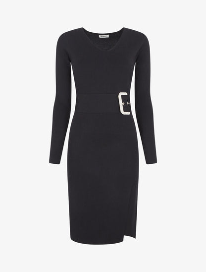 Robe pull à ceinture strassé trompe-l&