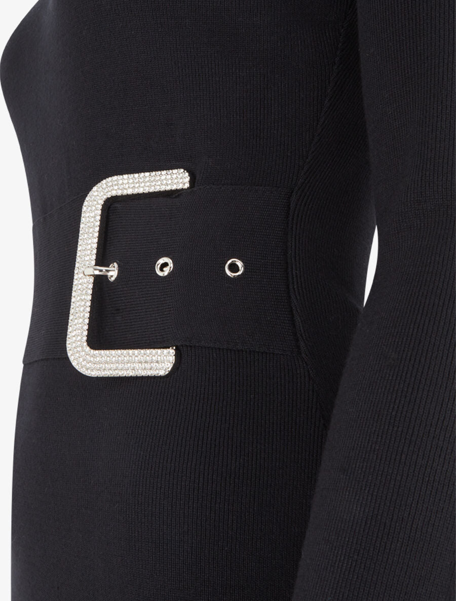 Robe pull à ceinture strassé trompe-l&