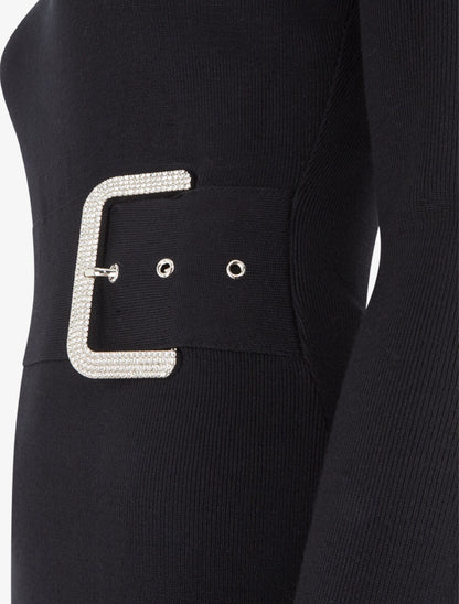 Robe pull à ceinture strassé trompe-l&