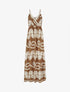 Robe longue à fines bretelles imprimé fantaisie - Marron - 4