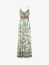 Robe longue imprimé graphique à fines bretelles - Vert - 4