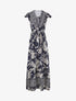 Robe longue imprimé tropical - Marine - 1