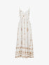 Robe longue à fines bretelles et broderies irisées - Blanc - 1