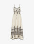 Robe longue à fines bretelles imprimé ethnique - Écru - 1