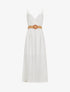 Robe longue à bretelles et décolleté en crochet - Blanc - 4
