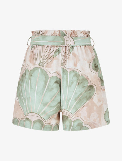 Short paper bag imprimé éventails - Vert - 2