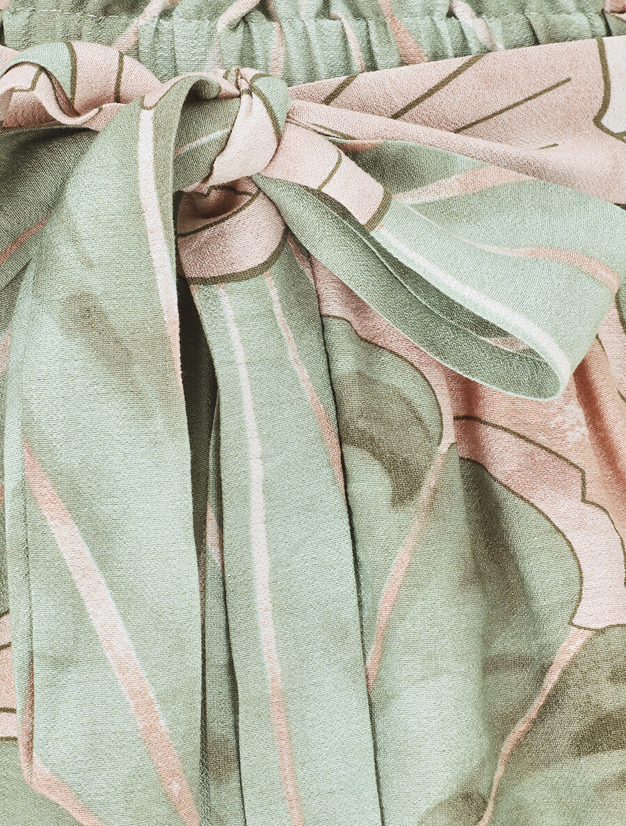 Short paper bag imprimé éventails - Vert - 3