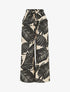 Pantalon imprimé feuillage à taille haute élastiquée - Noir - 4