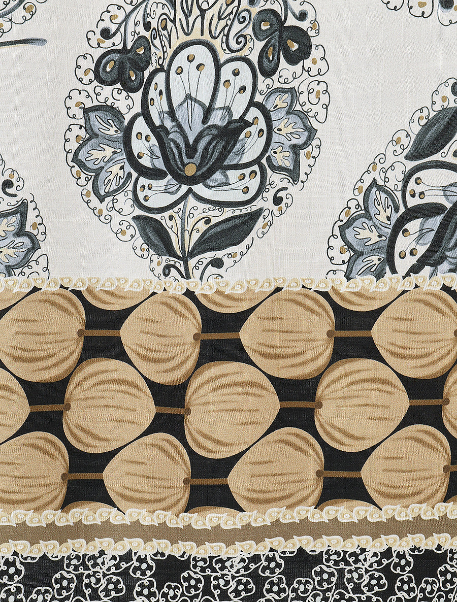 Jupe longue style corset imprimé arabesque - Noir - 3