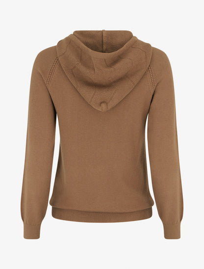 Pull à capuche en maille zig-zag - Camel - 2