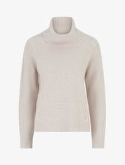 Pull droit à col roulé - Beige - 1