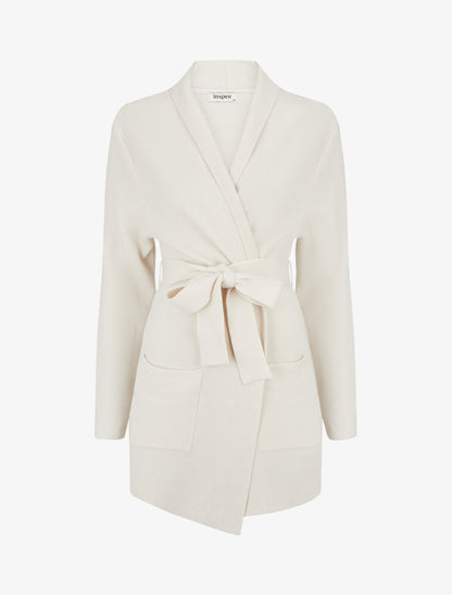 Gilet long ouvert - Écru - 1