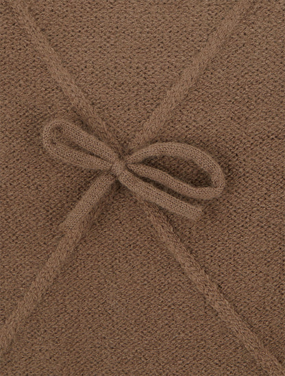 Pull uni à nœuds décoratifs - Marron - 3