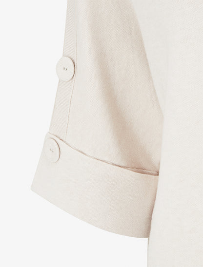 Pull uni à boutons décoratifs - Blanc - 3