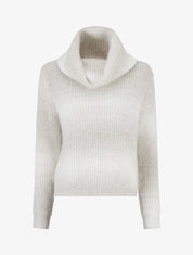 Pull droit effet duveteux à col roulé - Gris clair - 1