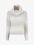 Pull droit effet duveteux à col roulé - Gris clair - 1