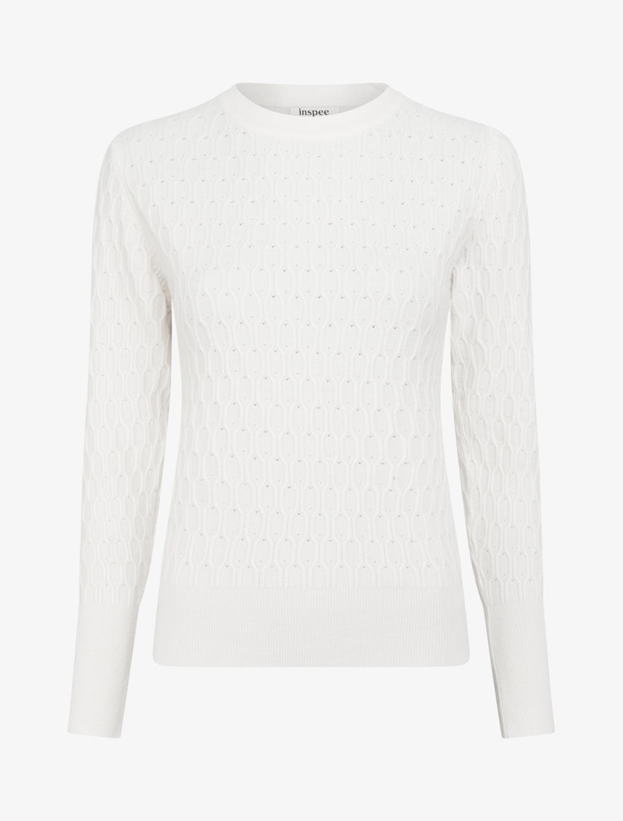 Pull ajusté en maille effet nid d&