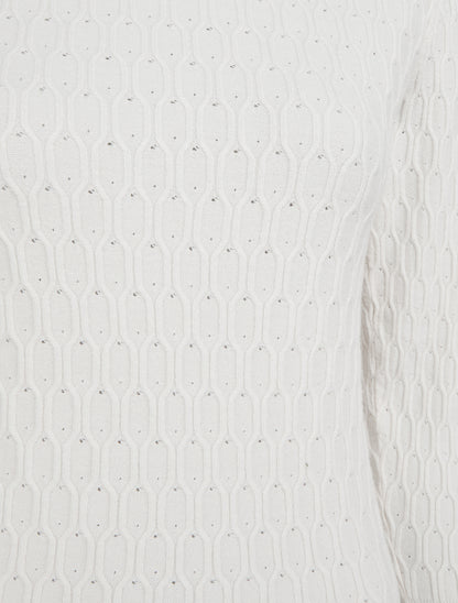 Pull ajusté en maille effet nid d&