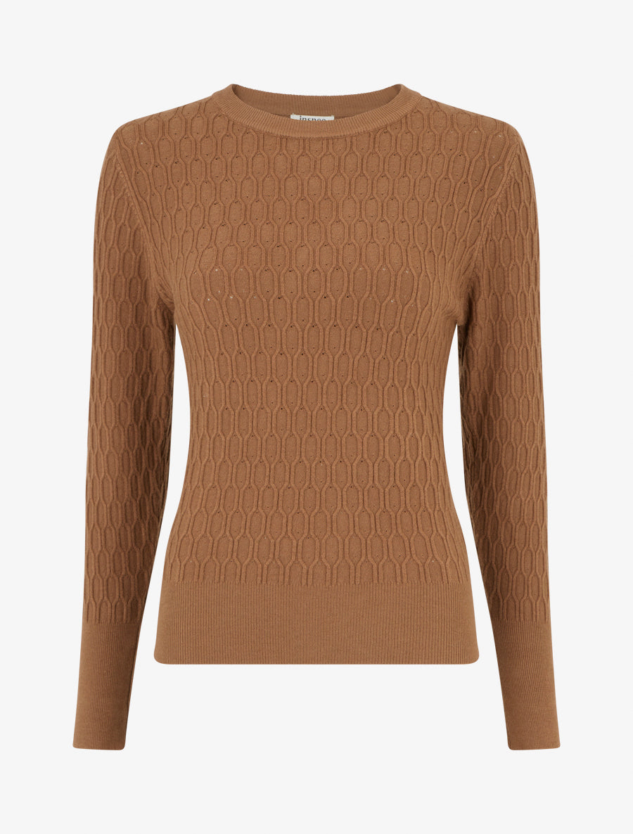 Pull ajusté en maille effet nid d&