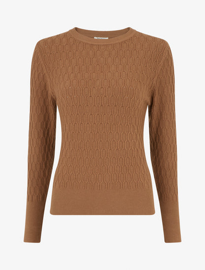 Pull ajusté en maille effet nid d&