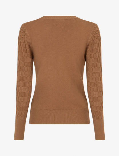 Pull ajusté en maille effet nid d&