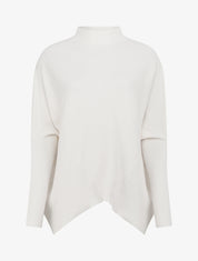 Poncho asymétrique à manches longues - Écru - 1