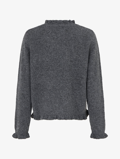 Pull duveteux à bords vagues - Gris - 2